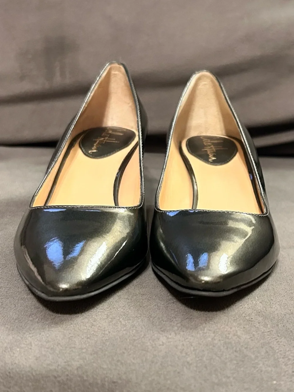 Cole Haan Miranda pumps metallic pewter finish, pointed toe size 6B